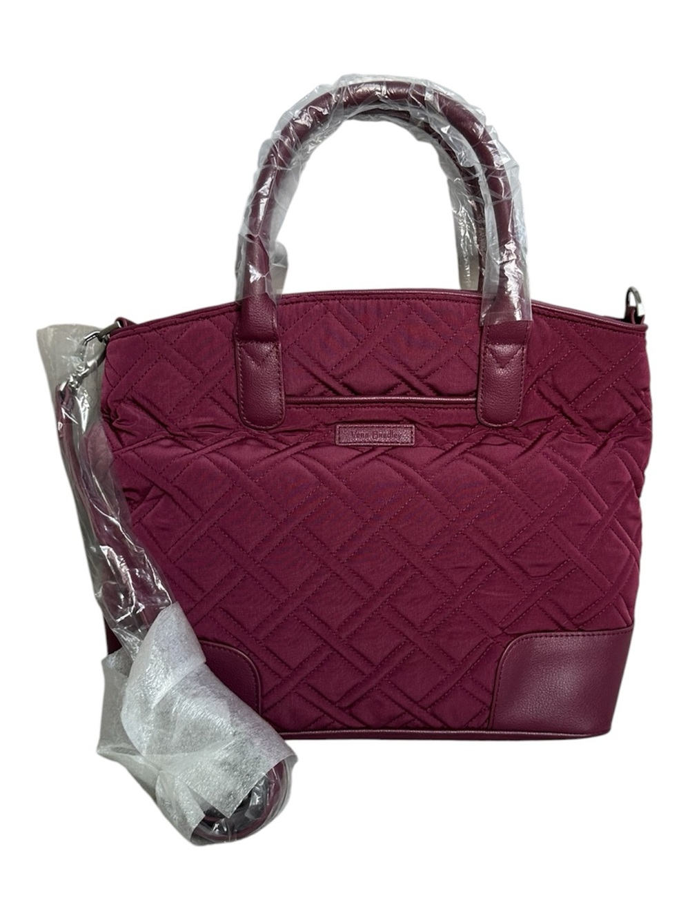 VERA BRADLEY Day Off Satchel Quilted Crossbody Bag Purse Burgundy/Plum NWT (2/2)